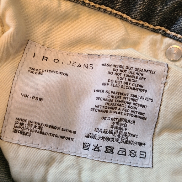 NWT IRO Straight Leg High Rise Indigo Gray Distressed Vix Ankle Jeans in Size 24 - Picture 12 of 13